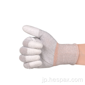 Hespax PUの指先でコーティングされたタッチスクリーンワークグローブ